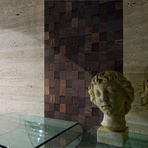 Деревянная 3Д мозаика на стену из венге
